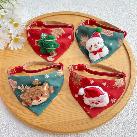 Cat Adjustable Bandana - Christmas