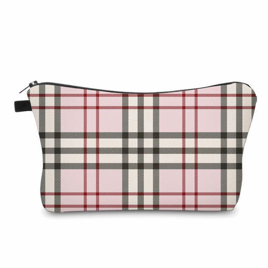 Pouch - Plaid Pink & Tan