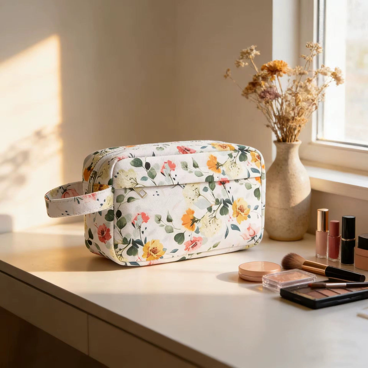 Rectangle Zip Pouch - Floral