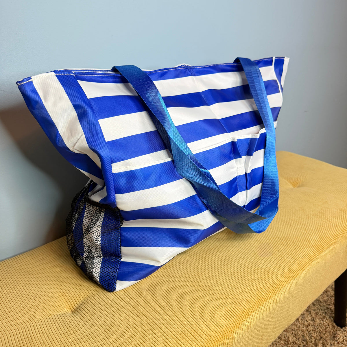 Tote Bag - Summer Stripes - Medium Blue
