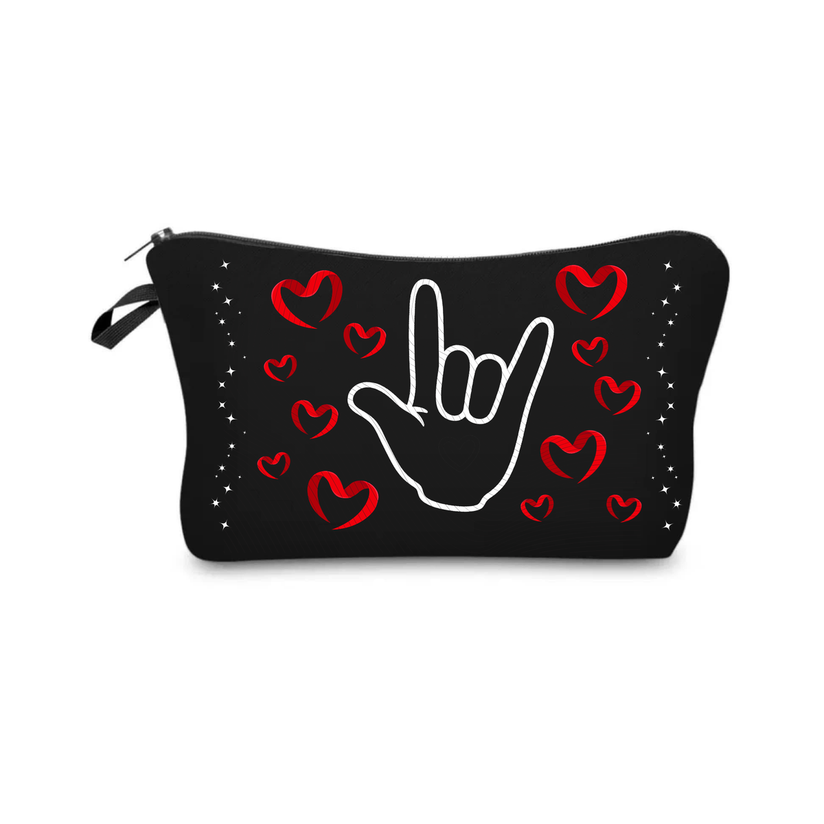 Pouch - ILY/Red hearts