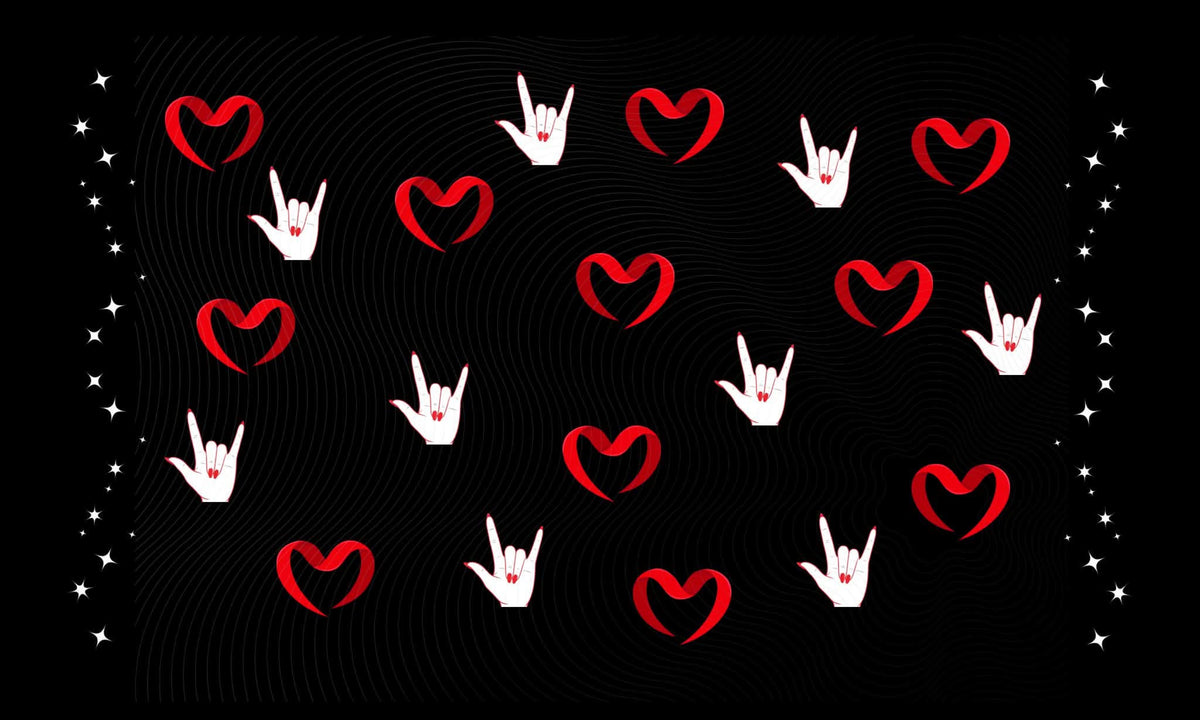 Desk Mat - ILY Nails Hearts