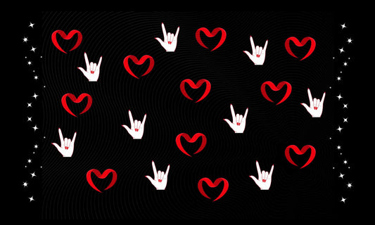Desk Mat - ILY Nails Hearts