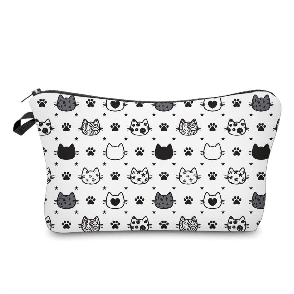Pouch - Cat, Black & White Heads